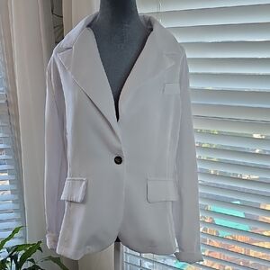 Elegant White Women's Blazer